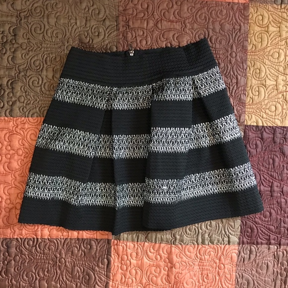 Anthropologie Dresses & Skirts - Ginger G Anthropologie Black Silver Skirt Size L